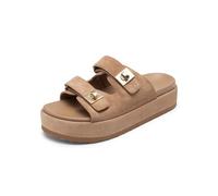 DREAM PAIRS Platform Sandals Women Raffia Espadrilles Summer Comfortable Wedge Sandals Beach Vacation Adjustable Buckle Cute Slide Sandals,Size 6,Brown,SDWS26010W