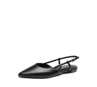 DREAM PAIRS Slingback Flats for Women, Pointed-Toe Elegant Women's Ballet Flats with Buckle Strap, Classic Low Heel Dress Shoes for Casual Work Office Party,Size 8,All Black-Pu,DWUMFA2504