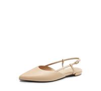 DREAM PAIRS Slingback Flats for Women, Pointed-Toe Elegant Women's Ballet Flats with Buckle Strap, Classic Low Heel Dress Shoes for Casual Work Office Party,Size 6,Nude-Pu,DWUMFA2504