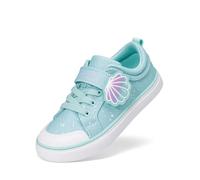 DREAM PAIRS Toddler Girls Sneakers Lightweight Comfortable Hook and Loop Casual Walking Cartoon Cute Little Kids Shoes,Size 1 Big Kid,Blue,SKFN26003K