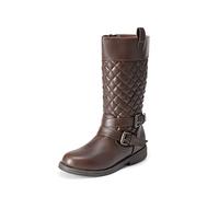 DREAM PAIRS Unisex-Child Girls Black Buckle Knee High Riding Boots Children's Autumn and Winter Boots,Size 2 Big Kid,Brown,LUCKID-01