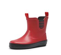 DREAM PAIRS Wellies for Kids Boys Girls Wellington Boots Waterproof Non-Slip Rain Boots for Kids Unisex Short Wellington Boots Toddler/Little Kid/Big Kid,Size 2 Big Kid,Red/Black,SDRB2201K-E