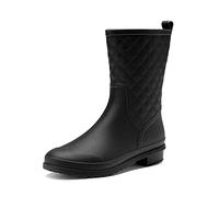 DREAM PAIRS Wellies Women Mid Calf Wellington Boots Ladies Garden Boots Waterproof Rain Boots Outdoor,Size 7,Black,SDRB2204W-E