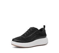 DREAM PAIRS Women Chunky Sneakers Arch Comfortable Casual Platform Fashion Sneaker,Size 7,Black,SDFN2379W