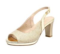DREAM PAIRS Women High Chunky Heels Peep Toe Platform Block Slingback Dress Pumps Shoes,Size 5,Gold,Neina