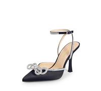 DREAM PAIRS Women High Pointed Closed Toe Strappy Bow Heels | Sexy Rhinestone Ankle Strap Pumps Wedding Bridal Party Dress Shoes