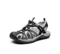 DREAM PAIRS Women Lightweight Hiking Sandals,Size 6,Black/Light Grey