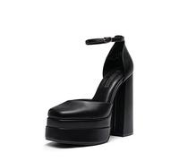 DREAM PAIRS Women’s High Platform Closed Heels | Square Toe Ankle Strap Dress Wedding Party Pumps Shoes with 5.5" Height, 1.7" Platform for All-night Glamour