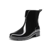 DREAM PAIRS Women Wellies Ankle Chelsea Outdoor Rain Boots,Black,4.5