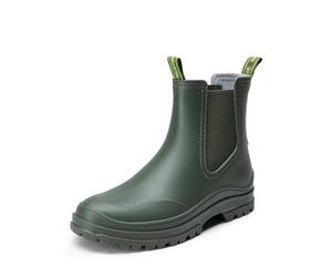 DREAM PAIRS Women Wellington Boots, Comfortable Chelsea Rain Boots for Hiking, Yard Work, Mucker Style Outdoor Activities,Size 3.5,Dark Green,SDRB2405W-E
