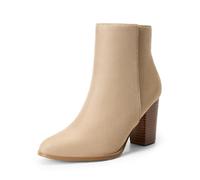 DREAM PAIRS Women's Ankle Boots Chunky Block Heel Booties,Size 6,Sand/Suede,ANITA