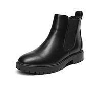 DREAM PAIRS Women's Ankle Chelsea Waterproof Women Walking Leather Comfy Ladies Boots DAB213,Size 3,Black/Pu,DAB213