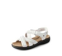 DREAM PAIRS Women's Arch Support Sandals Comfortable Open Toe Dress Flats Walking Sandals For Summer,Size 7,White,DWUMFS2516