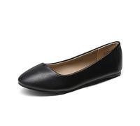 DREAM PAIRS Women's Ballet Flats,Black/Pu,9