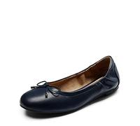 DREAM PAIRS Womens Ballet Flats Bow Slip-on Pumps Work Smart Office Formal Comfort Dolly Shoes,Size 4.5,Navy,SDFA2310W-E