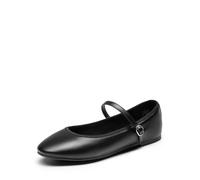 DREAM PAIRS Women's Ballet Flats Mary Jane Shoes, Round Toe Comfortable Dressy Casual Slip-on Work Daily Soft Flat Shoes,Size 4,Black-Pu,SDFA2441W