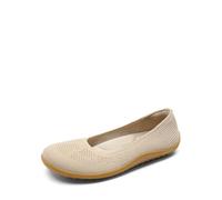 DREAM PAIRS Women's Ballet Flats, Wide Toe Box Knit Flats for Women with Arch Support, Comfortable Slip On Dressy Travel Work Business Office Shoes for Women,Size 5.5,Nude,DWUMFA2509