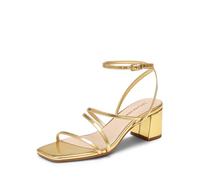 DREAM PAIRS Womens Block Heels 2 inch Strappy Square Toe Dressy Chunky Low Heeled Sandals for Party Wedding Evening,Size 4.5,Gold-Metallic,DWUMHS2512