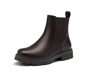 DREAM PAIRS Women's Boots Chelsea Ladies Boot Pull On Fall Fashion Walking Ankle Booties SDAB2205W-E,Size 4.5,Brown,SDAB2205W-E
