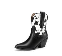 DREAM PAIRS Women's Boots Chunky Heel Ankle Booties Shoes,Size 6,Black/Cow,SDAB2302W
