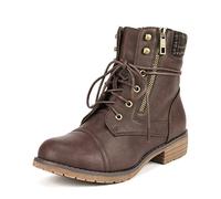 DREAM PAIRS Women's Boots Chunky Heel Ankle Booties Shoes,Size 6,Brown,PEAKK