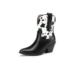 DREAM PAIRS Women's Boots Chunky Heel Ankle Booties Shoes,Size 7,Black/Cow,SDAB2302W