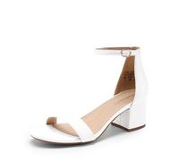 DREAM PAIRS Womens Bridal Sandals Glitter Ladies Mid Low Block Heels Ankle Strap Strappy Wedding Party Evening Prom Open Toe Shoes LOW-CHUNK