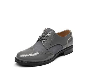DREAM PAIRS Womens Brogue Lace up Ladies Flat Low Heel Smart Vintage Oxfords School Shoes,Size 6.5,Dark/Grey,SDOX2201W-E