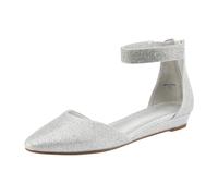 DREAM PAIRS Women's Casual Pointed Toe Ballet Comfort Soft Slip On Flats Shoes,Size 5.5,Silver/Glitter,AMIGA_Shine