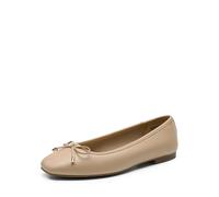 DREAM PAIRS Women's Casual Pointed Toe Ballet Comfort Soft Slip On Ladies Flats Shoes UK, Size 6.5, Nude, DWUMFA2517