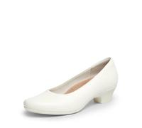 DREAM PAIRS Women's Chunky Closed Toe Dress Low Block Heels Comfortable Slip On Work Pumps Wedding Casual Shoes,Size 7,White,SDPU26009W
