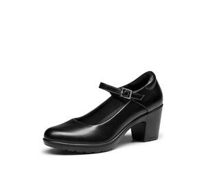 DREAM PAIRS Women's Chunky Low Block Heels Mary Janes,Size 5,Black