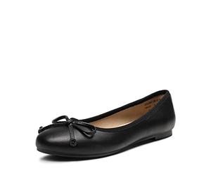 DREAM PAIRS Womens Classic Bow Flats Ballerina Slip on Formal Casual Pumps Style Shoes,Size 4.5,Black,SDFA2203W-E
