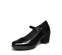 DREAM PAIRS Women's Classic Oxfords Heels T-Strap Dress Shoes,Size 6.5,Black-PAT,SDOX2301W
