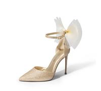DREAM PAIRS Women's Closed Toe Dress Pumps Shoes,Size 4,Gold-Glitter,SDPU2322W
