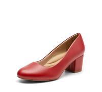 DREAM PAIRS Women's Closed Toe Dress Pumps Shoes,Size 4,Red-Pu,SDPU2462W
