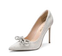 DREAM PAIRS Women's Closed Toe Dress Pumps Shoes,Size 4,Silver,SDPU2207W