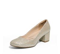DREAM PAIRS Women's Closed Toe Dress Pumps Shoes,Size 6.5,Gold,SDPU2462W