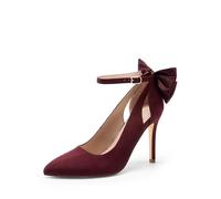 DREAM PAIRS Women's Closed Toe Dress Pumps Shoes,Size 6,Burgundy Suede,SDPU2450W