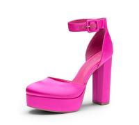 DREAM PAIRS Women's Closed Toe Dress Pumps Shoes,Size 7.5,Hot Pink-Satin,SDPU2419W