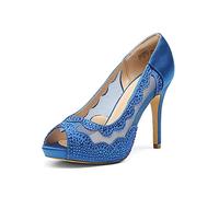 DREAM PAIRS Women's Closed Toe Dress Pumps Shoes,Size 7.5,Royal/Blue,DIVINE-01
