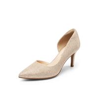 DREAM PAIRS Women's Closed Toe Dress Pumps Shoes,Size 7,Gold-Glitter,SDPU2416W