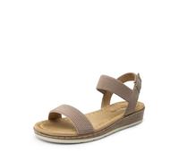 DREAM PAIRS Women's Comfortable Dressy Cork Low Wedge Heels Cute Summer One Band Casual Flat Sandals with Adjustable Ankle Strap,Size 7,Taupe,DWUMFS2525