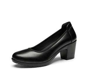DREAM PAIRS Women's Comfortable Low Block Heels, Round Toe Pumps with 3-Layer Supportive Insole, Chafe-Free Lining, for Work, Office, Weddings, Size 6,Black,SDPU2230W