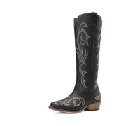 DREAM PAIRS Women's Cowboy Knee High Western Boots | 1.6-Inch Block Heel, Convenient Half Side Zipper, Supportive Insole with 3mm Memory Foam and 2mm Latex, Retro Flair Boots