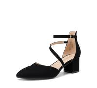DREAM PAIRS Women's Dress Shoes Block Heels Pumps | 2.16" Block Heel, Closed Pointed Toe, Ankle Strap, Instep Strap, Non-slip TPR Outsole, Latex Insole