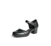 DREAM PAIRS Women's Dress Shoes Mary Janes Comfortable Low Block Heels Pumps Round Closed Toe Chunky Ankle Strap Shoes for Work Flight,Size 7.5,Black,SDPU2412W