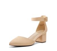 DREAM PAIRS Women's Elastic Ankle Straps Court Shoes | Chic cushioned platform heels with elegant buckle,great for weddings, office, and every special occasion.