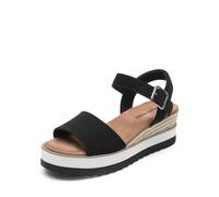 DREAM PAIRS Women's Espadrille Platform Wedge Sandals,Black,6.5