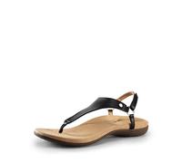 DREAM PAIRS Women's Flat Sandals Arch Support Orthopedic Comfortable Soft Cushion Summer T-Strap Walking Thong Sandals,Size 4,Black,SDFS2407W
